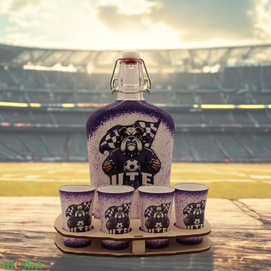 Kuriózum szurkolói  ( UTE ) ajándék férjeknek , párodnak - karácsonyra-születésnapra -névnapra -vagy csak úgy ! - otthon & életmód - konyhafelszerelés, tálalás - tálalás - pálinkás poharak, szettek - Meska.hu