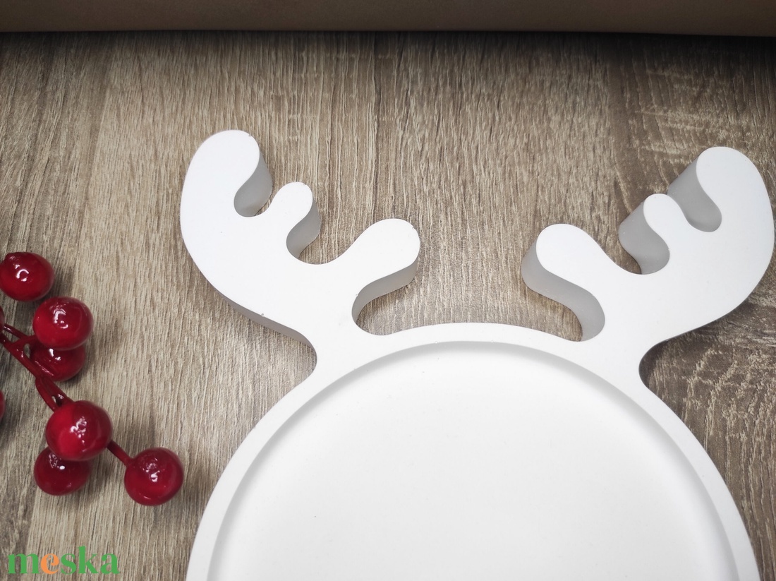 Szarvas agancsos tálca - karácsony - karácsonyi lakásdekoráció - ünnepi asztaldekoráció - Meska.hu