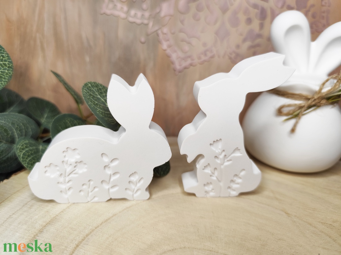 Mini virágos nyuszi szett! - otthon & életmód - dekoráció - dísztárgy - Meska.hu