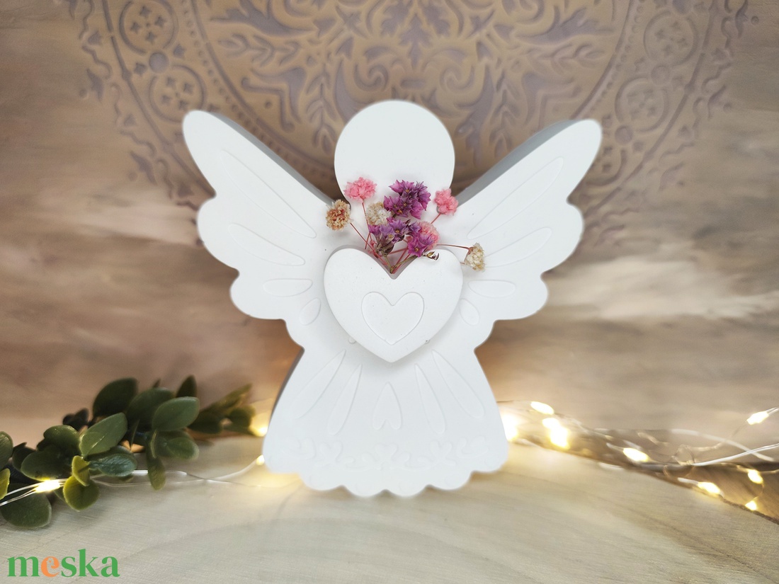 Szives angyalka - karácsony - karácsonyi lakásdekoráció - karácsonyi lakásdíszek - Meska.hu