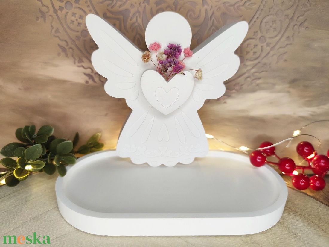 Szives angyalka - karácsony - karácsonyi lakásdekoráció - karácsonyi lakásdíszek - Meska.hu