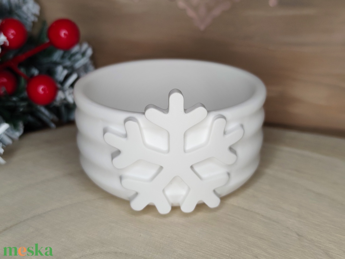Hópelyhes mini tál - karácsony - adventi díszek - adventi asztaldísz - Meska.hu