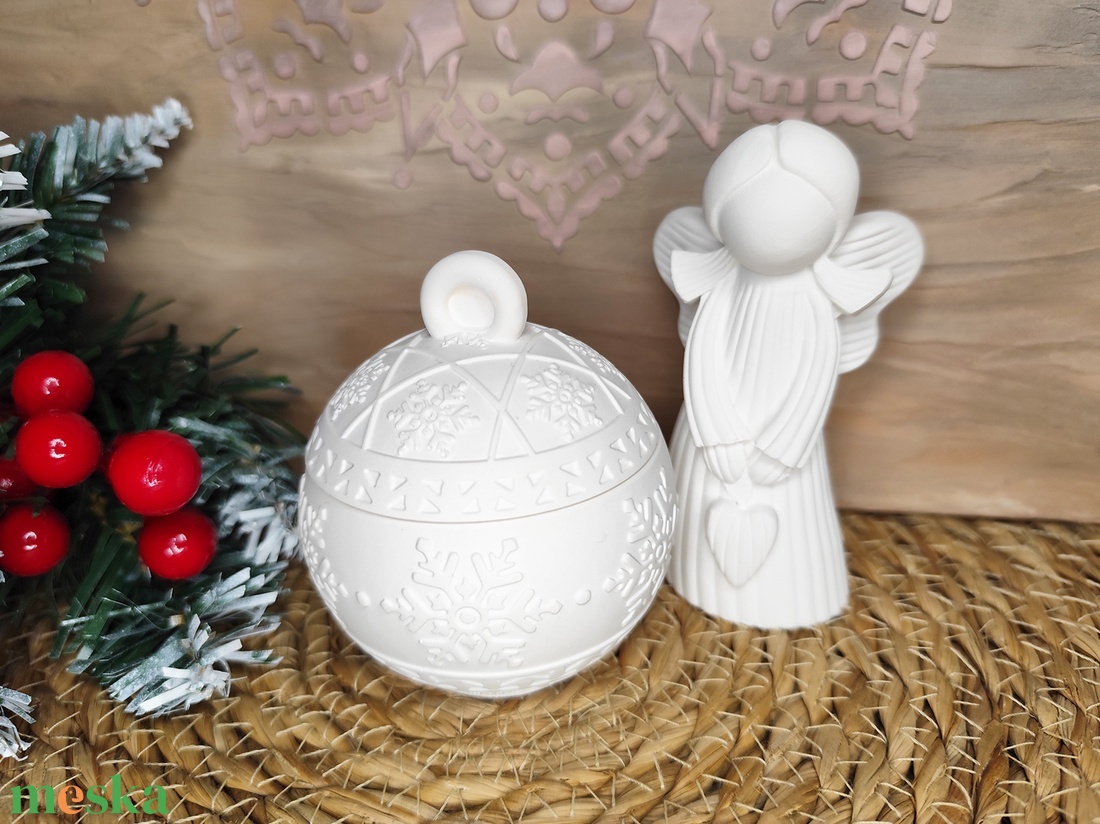 Hópihés gömb tároló - karácsony - karácsonyi lakásdekoráció - karácsonyi lakásdíszek - Meska.hu