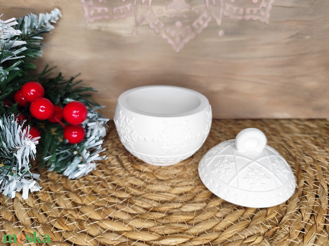 Hópihés gömb tároló - karácsony - karácsonyi lakásdekoráció - karácsonyi lakásdíszek - Meska.hu