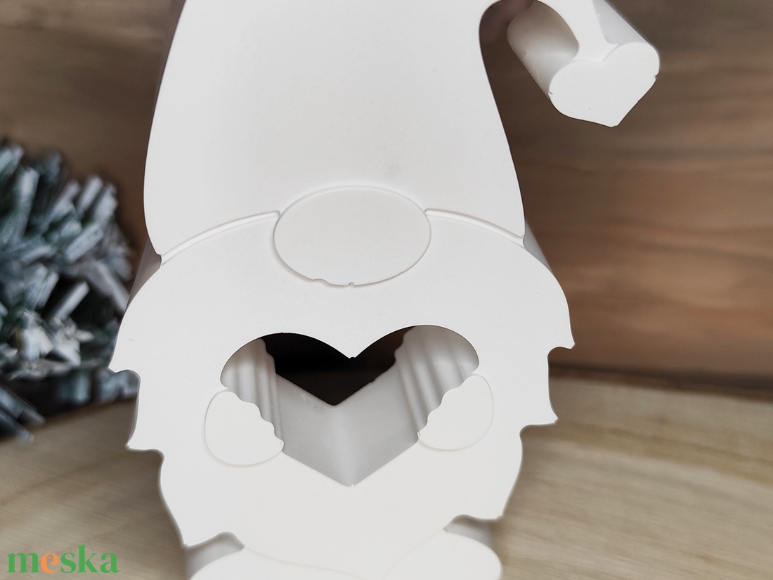 Álló szíves manó figura - karácsony - karácsonyi lakásdekoráció - karácsonyi lakásdíszek - Meska.hu