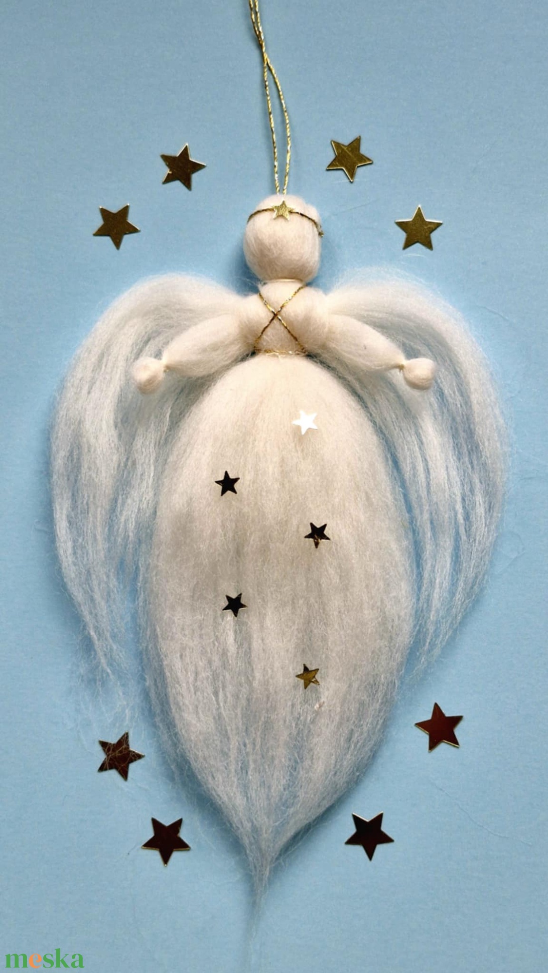 Gyapjú angyal 12cm - karácsony - karácsonyi lakásdekoráció - karácsonyfadíszek - Meska.hu