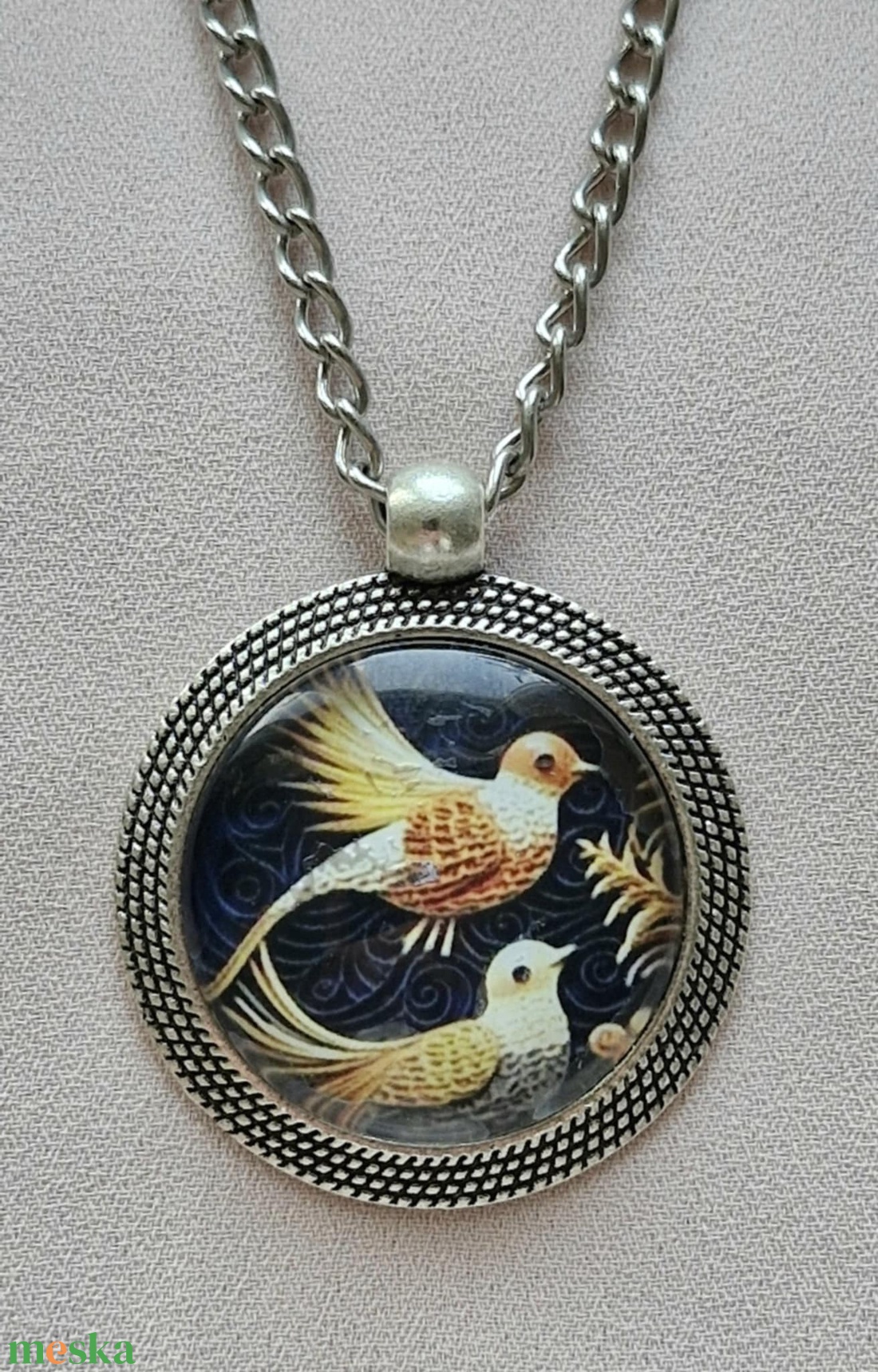 Üveglencsés nyaklánc  - ékszer - nyaklánc - medálos nyaklánc - Meska.hu