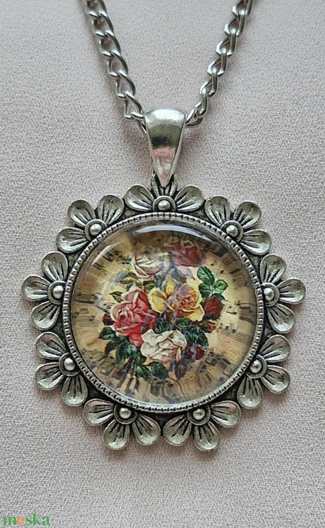 Üveglencsés nyaklánc  - ékszer - nyaklánc - medálos nyaklánc - Meska.hu