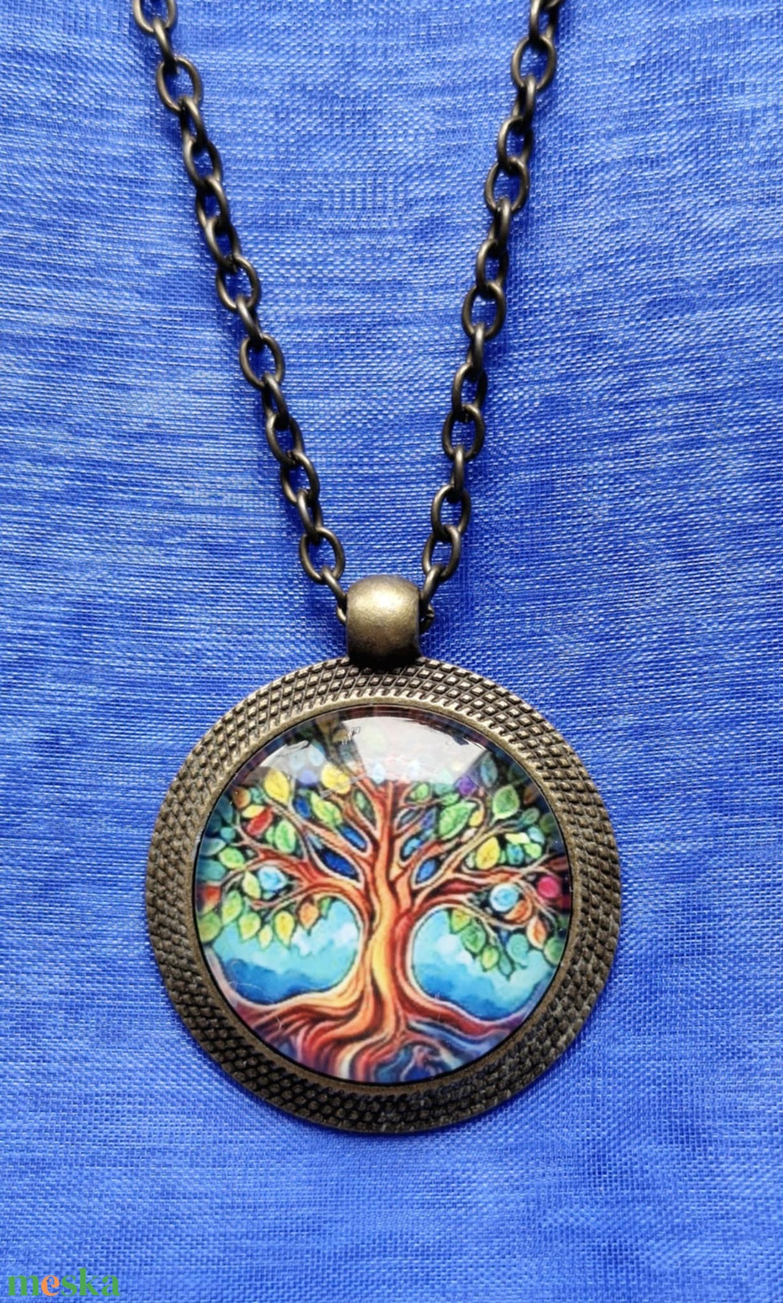 Üveglencsés nyaklánc - ékszer - nyaklánc - medálos nyaklánc - Meska.hu