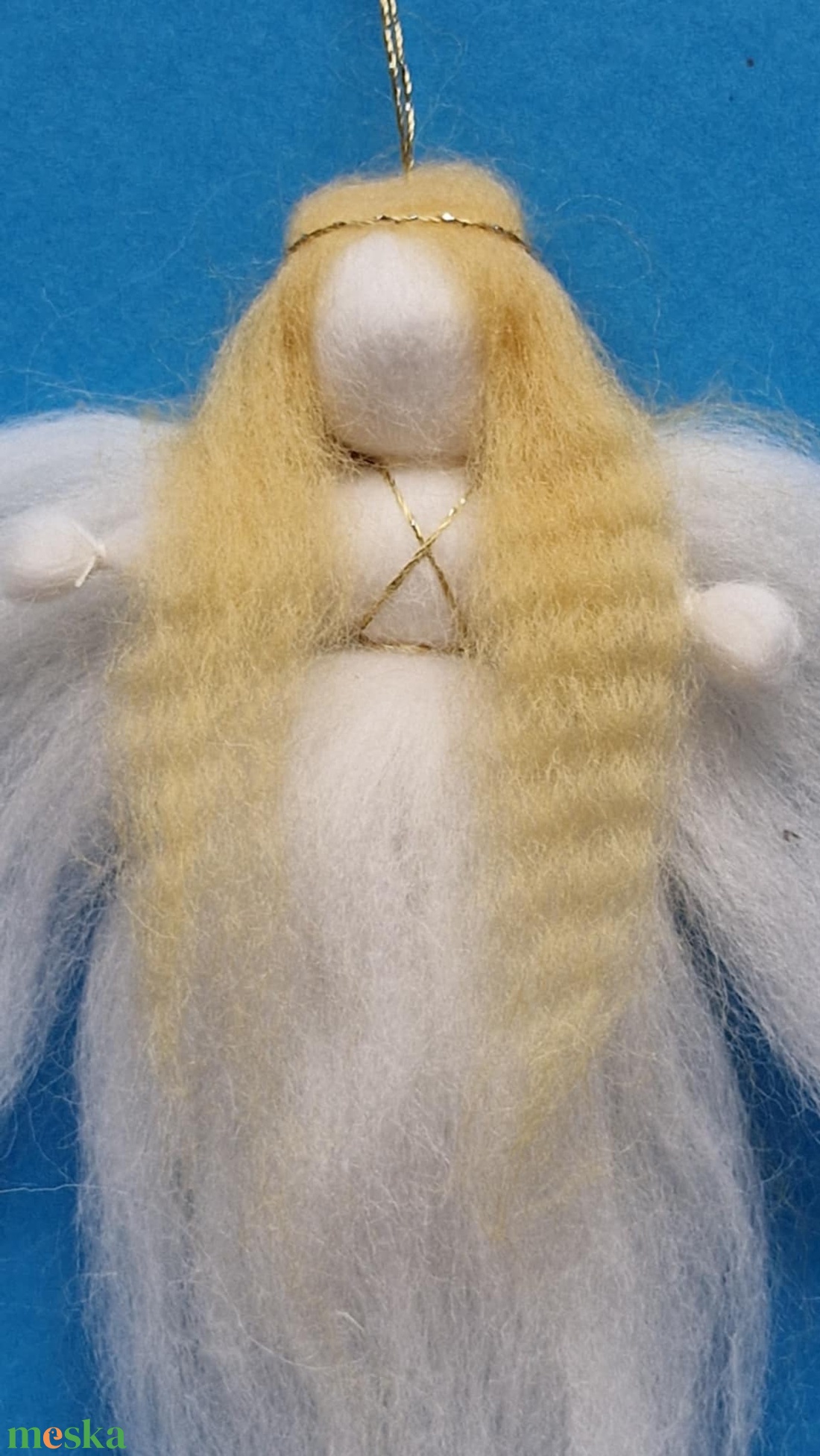 Gyapjú angyal 16cm - karácsony - karácsonyi lakásdekoráció - karácsonyfadíszek - Meska.hu