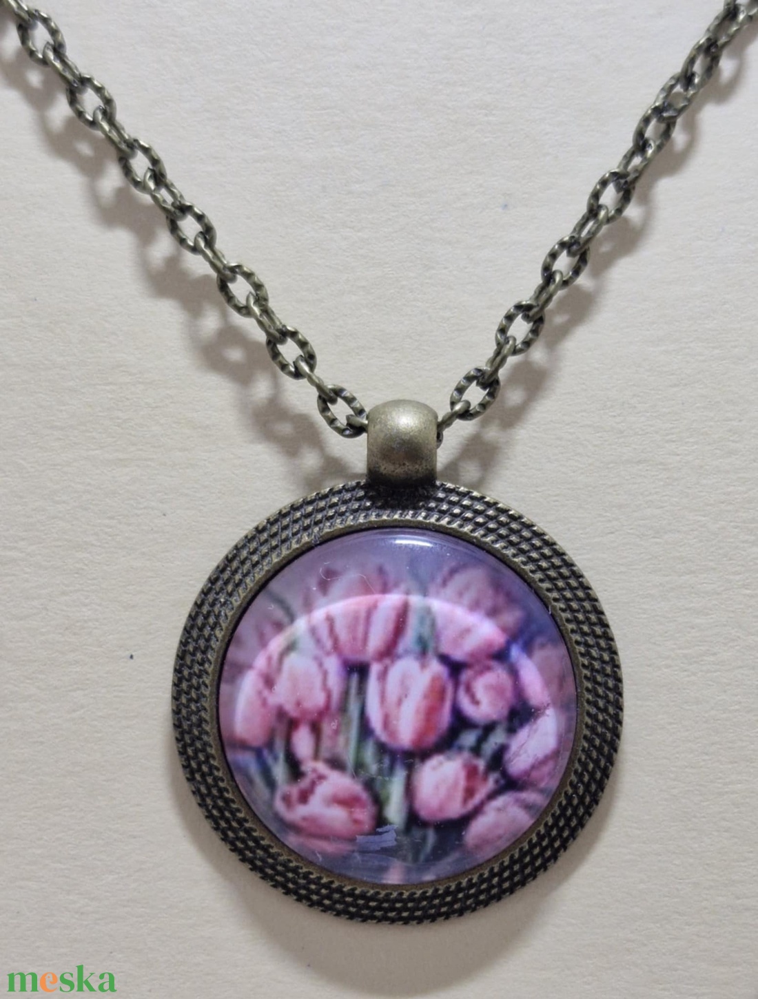Üveglencsés nyaklánc - ékszer - nyaklánc - medálos nyaklánc - Meska.hu