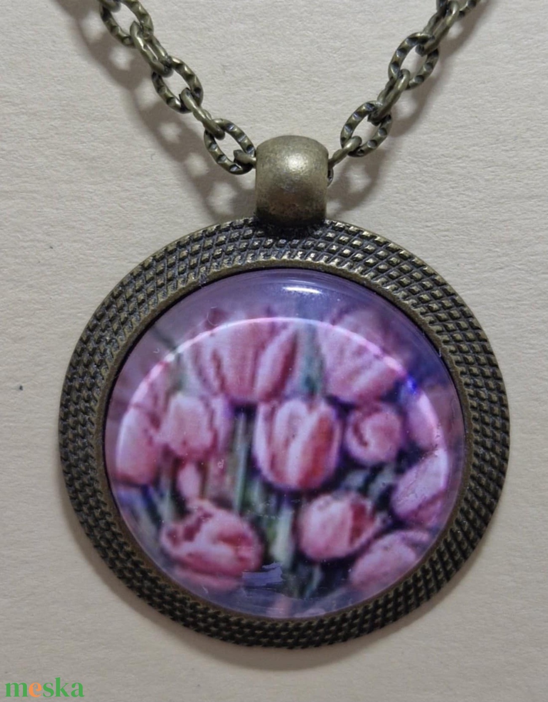 Üveglencsés nyaklánc - ékszer - nyaklánc - medálos nyaklánc - Meska.hu