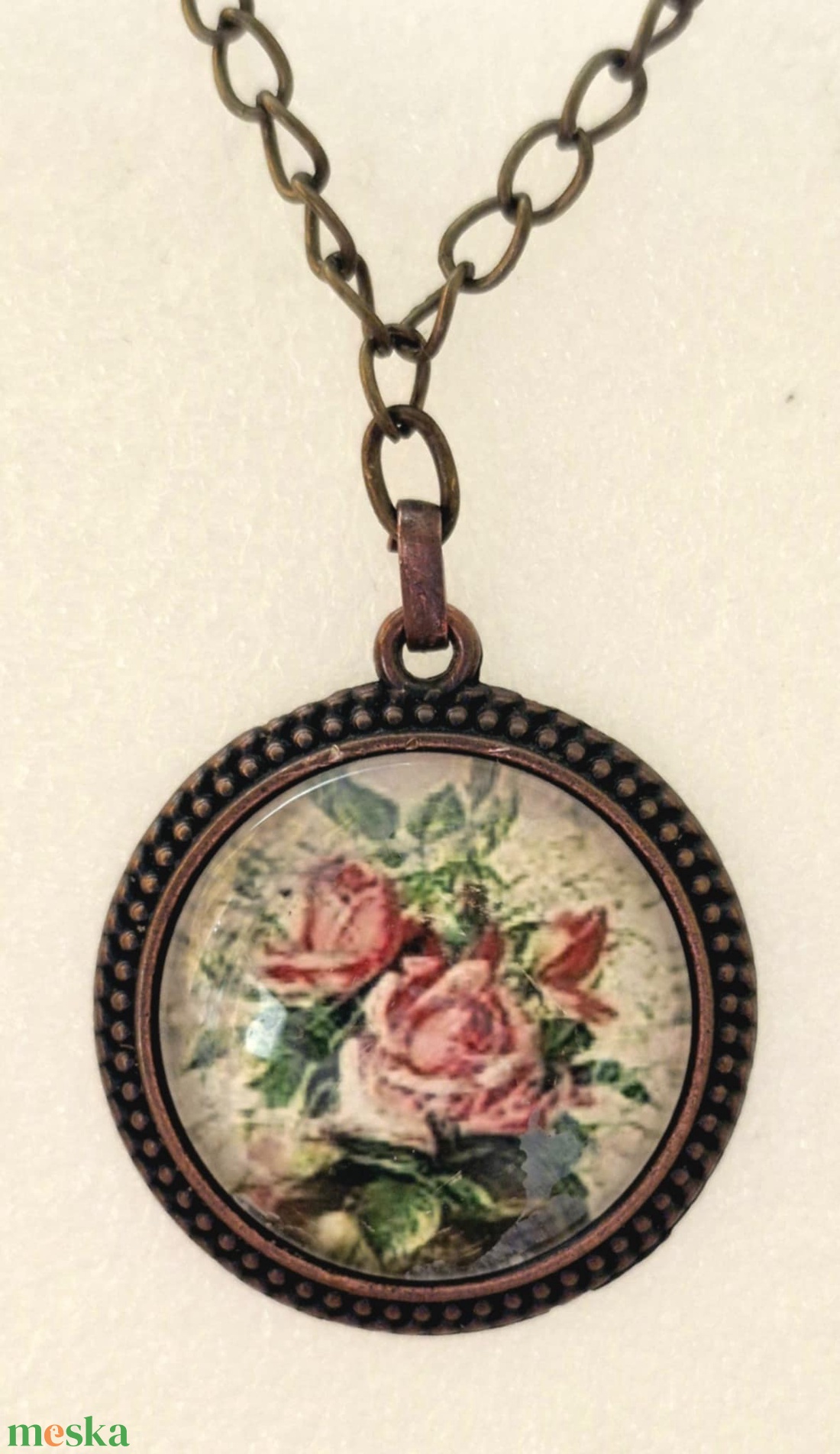 Üveglencsés nyaklánc - ékszer - nyaklánc - medálos nyaklánc - Meska.hu