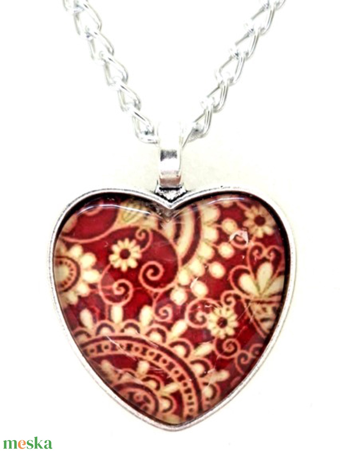 Üveglencsés nyaklánc Valentin napra - ékszer - nyaklánc - medálos nyaklánc - Meska.hu