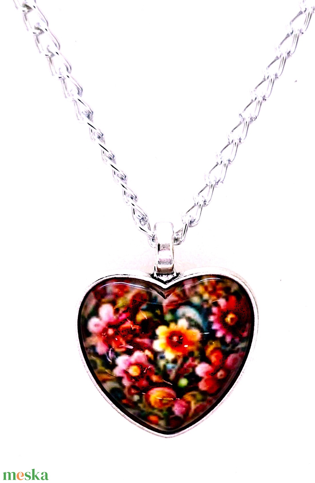 Üveglencsés nyaklánc Valentin napra - ékszer - nyaklánc - medálos nyaklánc - Meska.hu