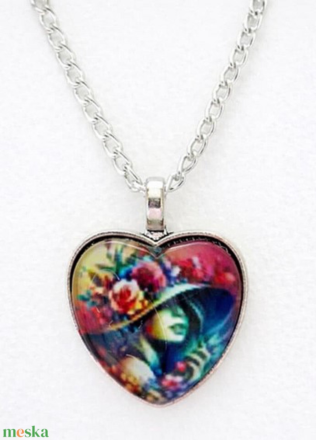 Üveglencsés nyaklánc Valentin napra - ékszer - nyaklánc - medálos nyaklánc - Meska.hu