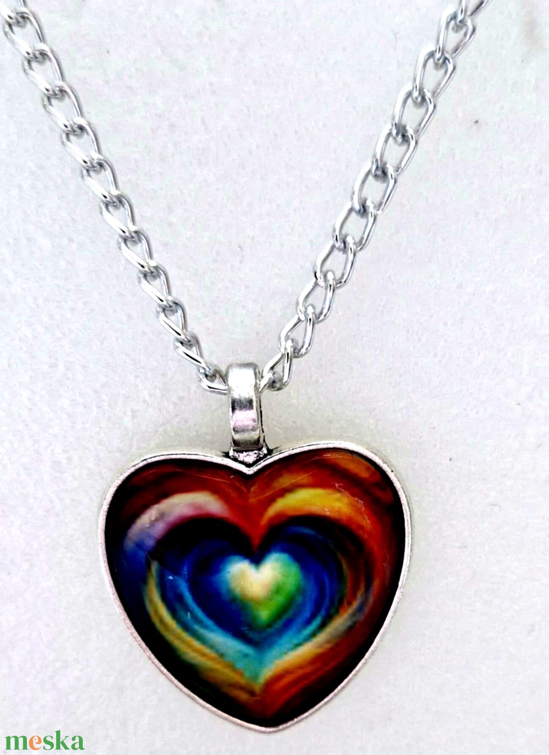 Üveglencsés nyaklánc nőnapra - ékszer - nyaklánc - medálos nyaklánc - Meska.hu