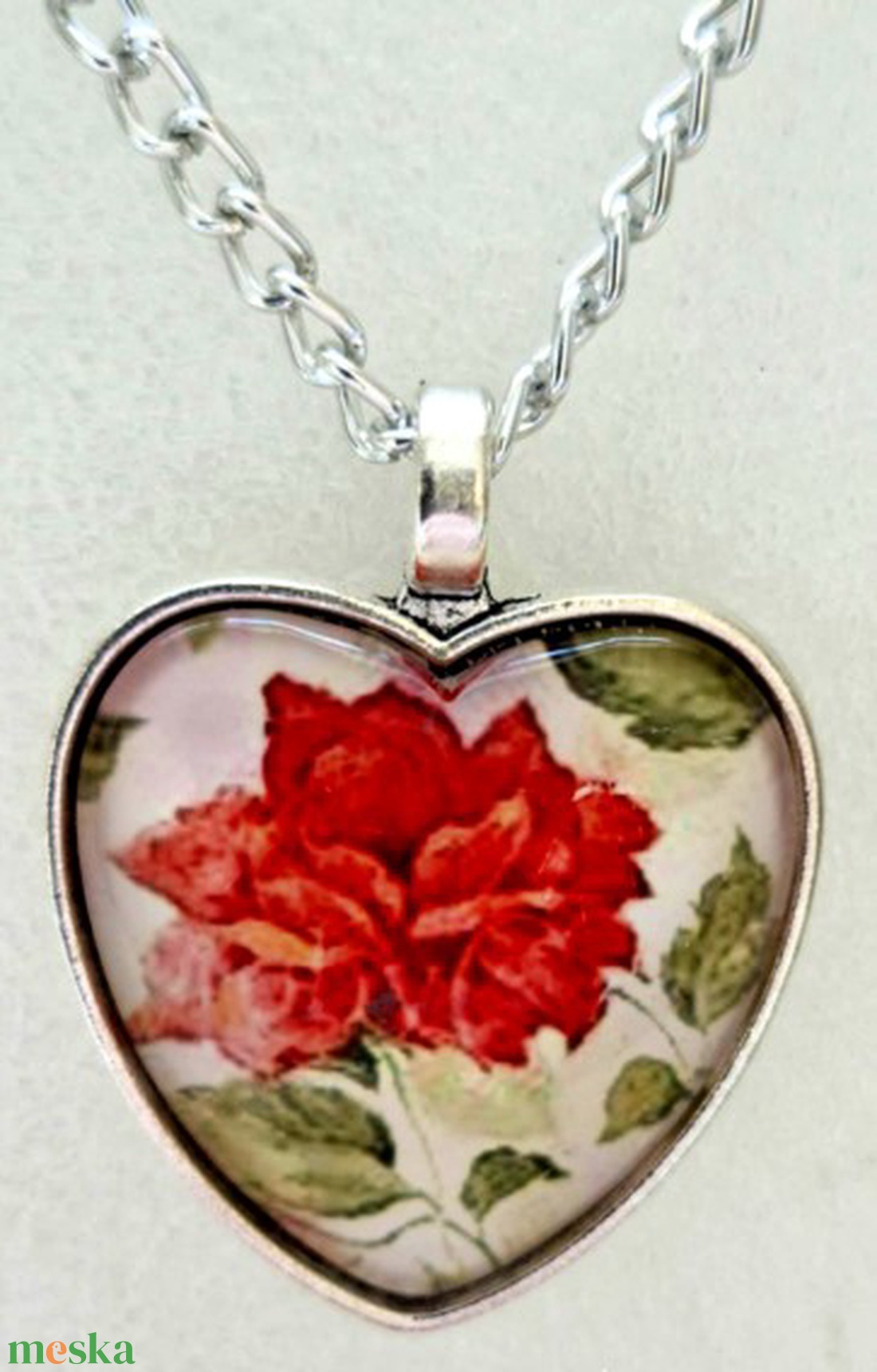 Üveglencsés nyaklánc nőnapra - ékszer - nyaklánc - medálos nyaklánc - Meska.hu