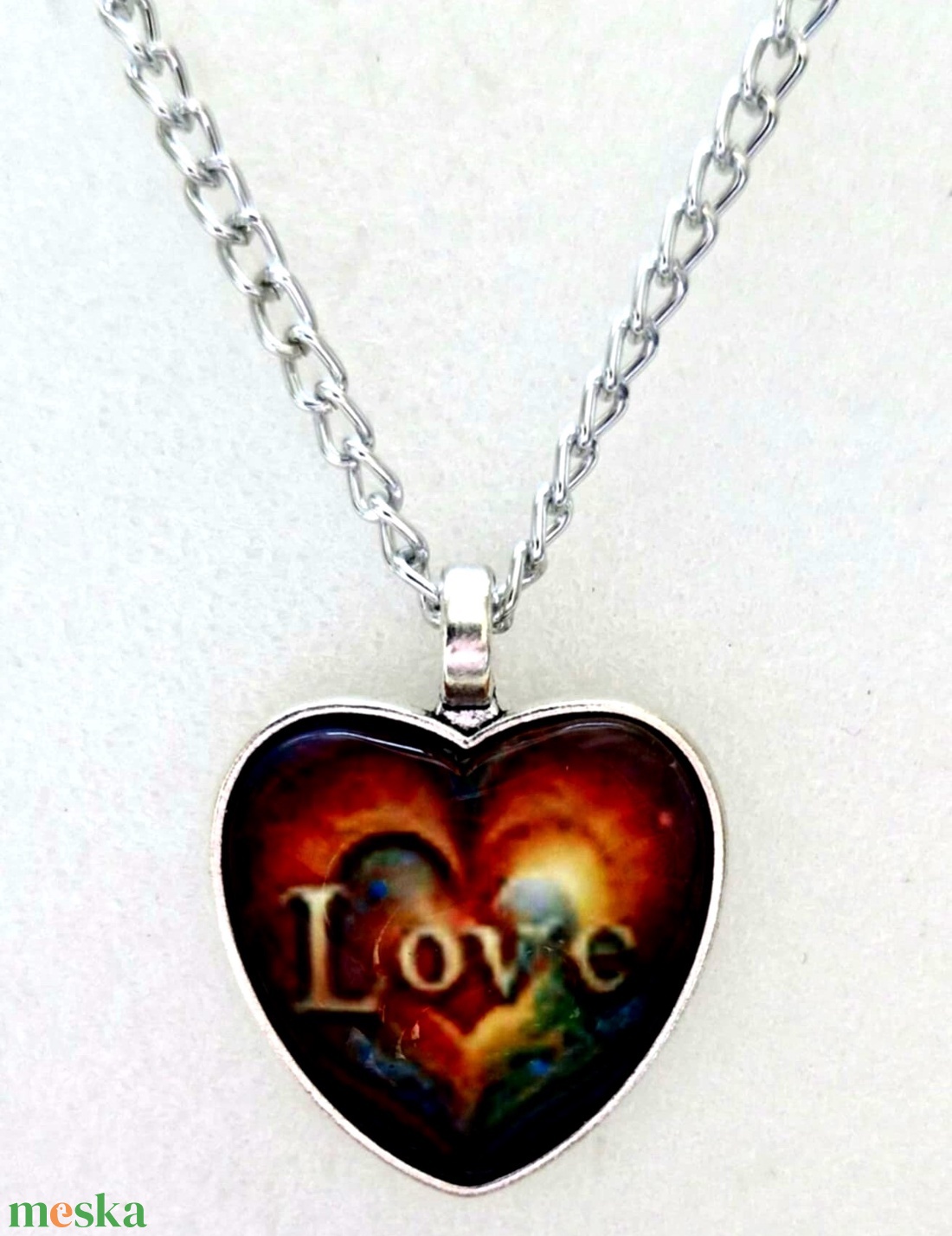 Üveglencsés nyaklánc nőnapra - ékszer - nyaklánc - medálos nyaklánc - Meska.hu