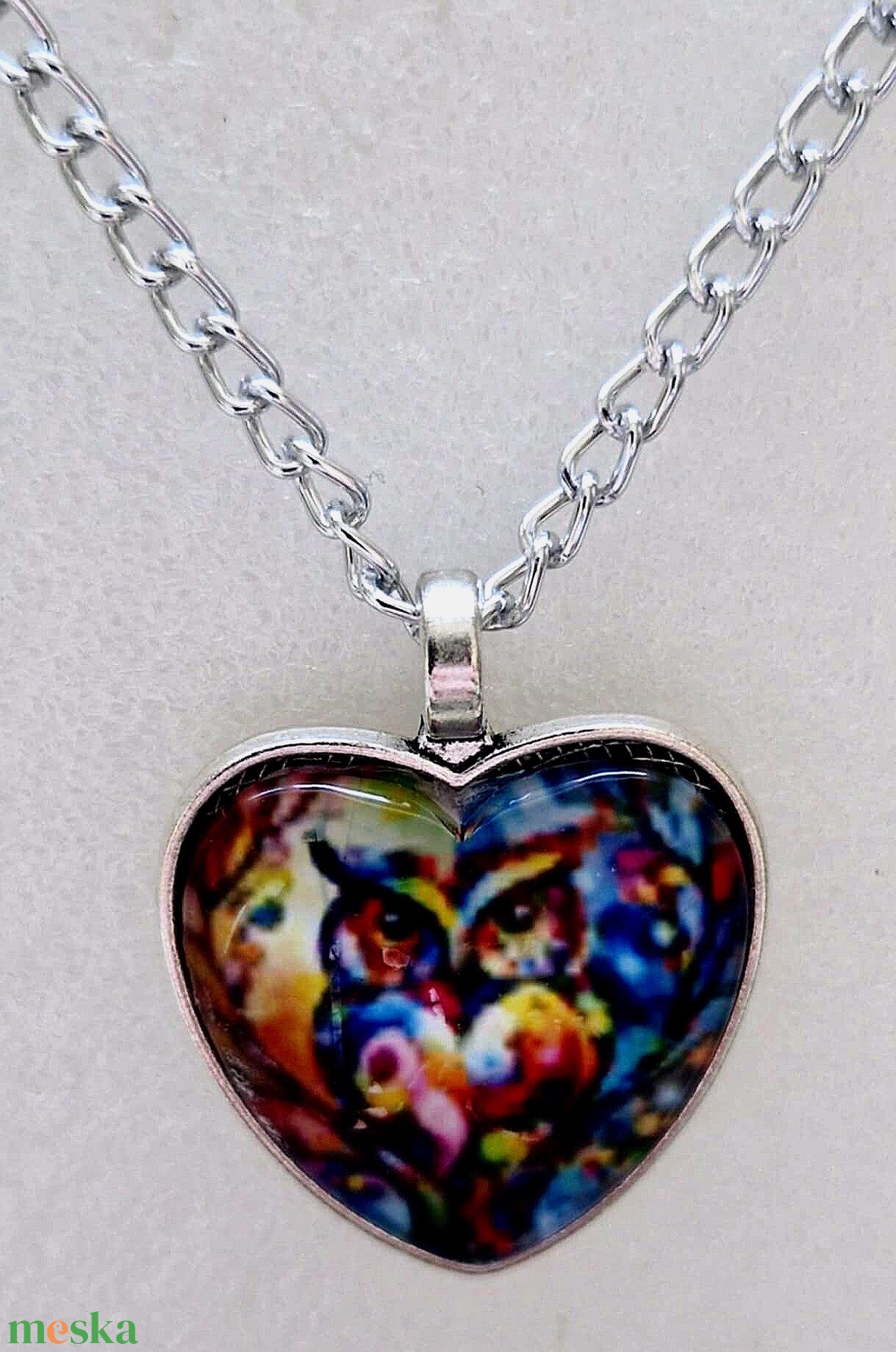 Üveglencsés nyaklánc nőnapra - ékszer - nyaklánc - medálos nyaklánc - Meska.hu