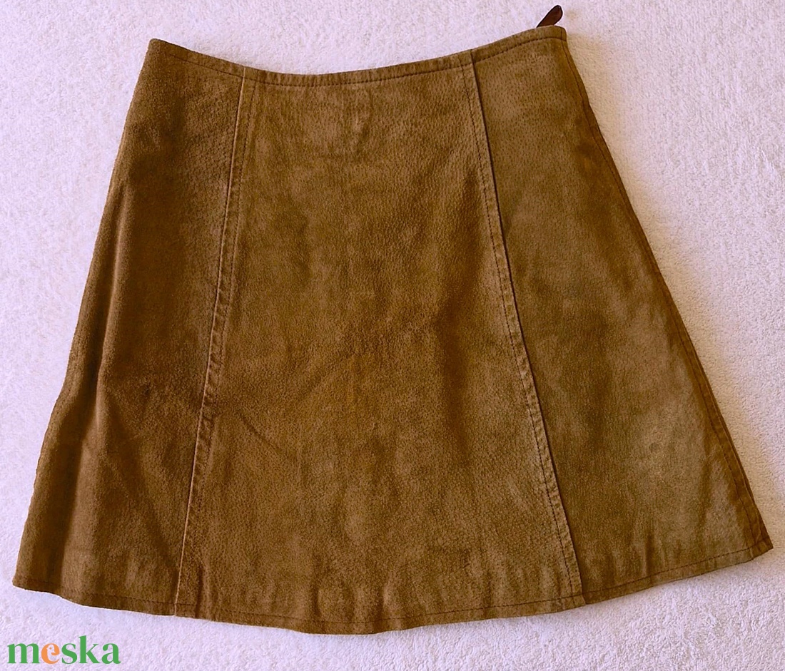 The Hudson leather co vintage egyedi velúrbőr mini szoknya M-es/10/ - ruha & divat - női ruha - szoknya - Meska.hu