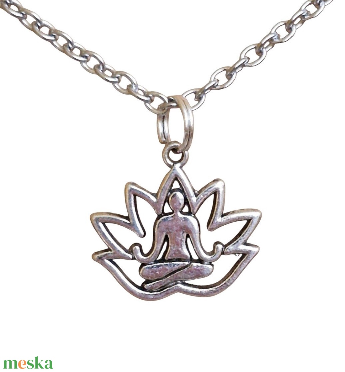 Belső Béke � Lótusz medálos nyaklánc 15mm - ékszer - nyaklánc - medálos nyaklánc - Meska.hu