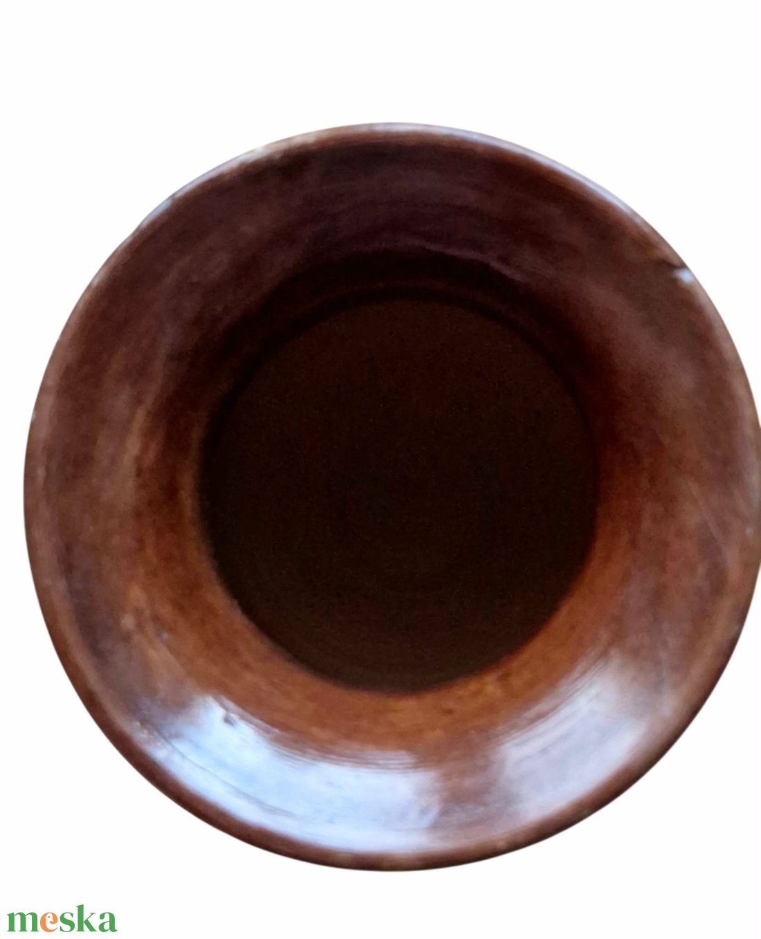 Vintage Korondi mázas kerámia váza � barna, kézzel karcolt (12 cm) - otthon & életmód - virágdekoráció - virágtartó - váza - Meska.hu