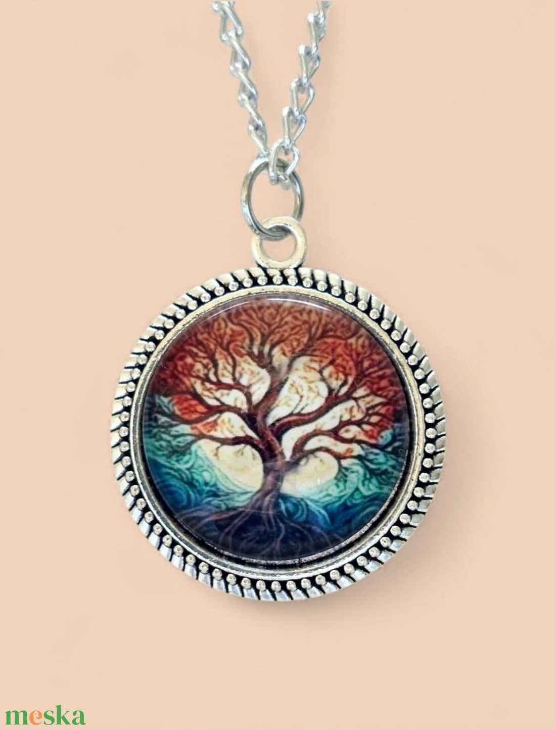 Élet fája üveglencsés nyaklánc � Színpompás Misztikum - ékszer - nyaklánc - medálos nyaklánc - Meska.hu