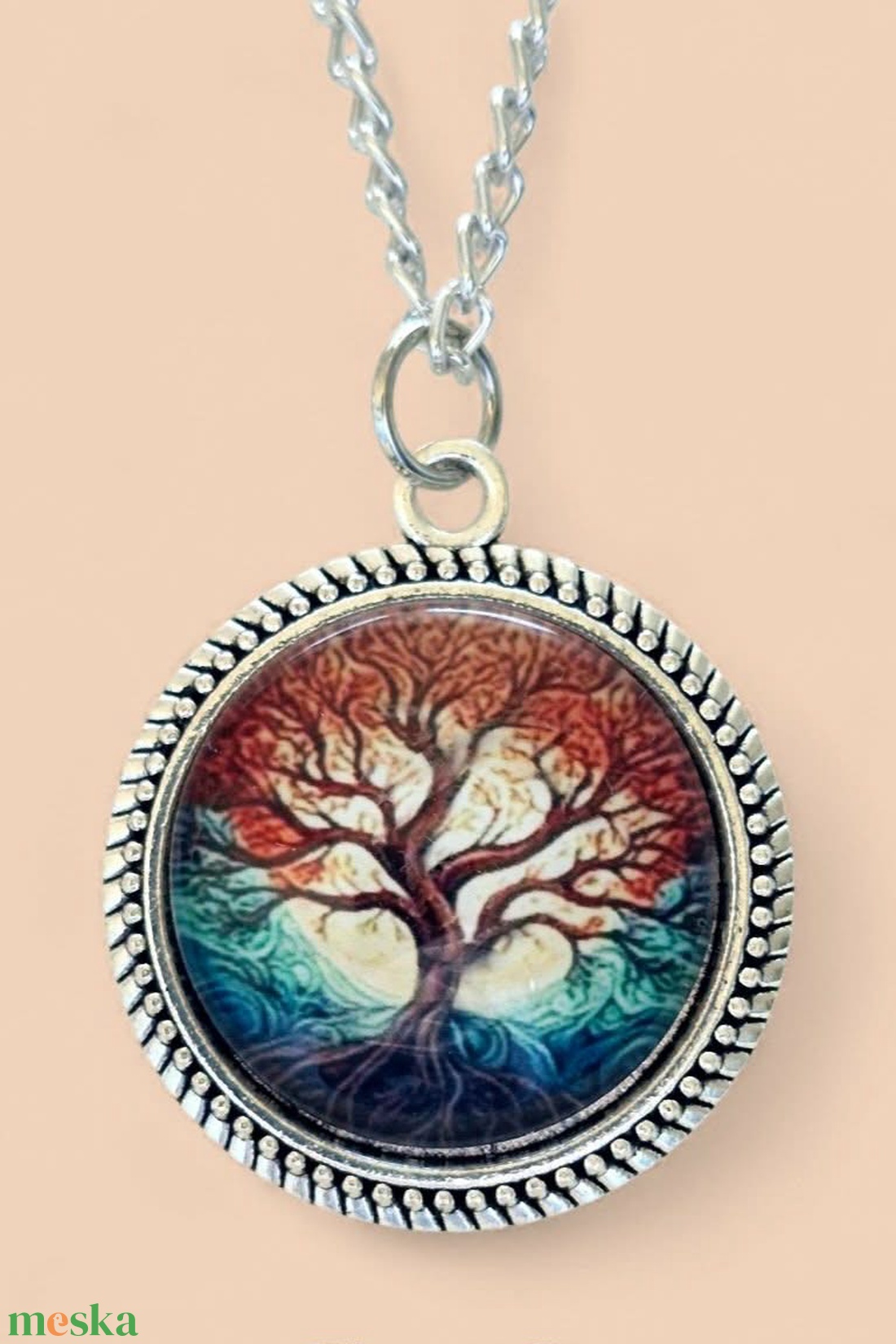 Élet fája üveglencsés nyaklánc � Színpompás Misztikum - ékszer - nyaklánc - medálos nyaklánc - Meska.hu