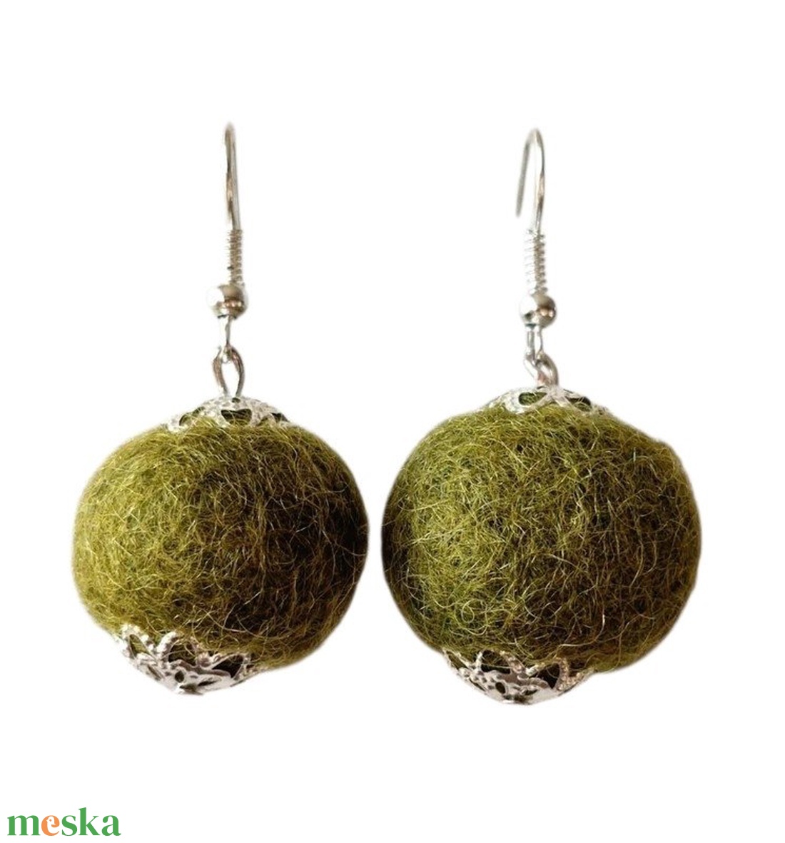 Nemez fülbevaló - ékszer - fülbevaló - lógós kerek fülbevaló - Meska.hu