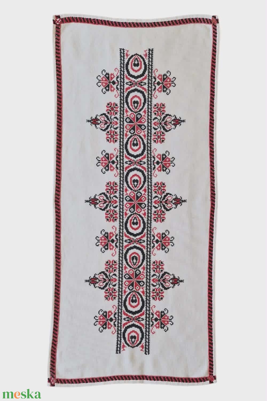 Vintage hímzett azsúros asztali futó panama 90x42 cm - otthon & életmód - lakástextil - abrosz, terítő - asztalfutó - Meska.hu