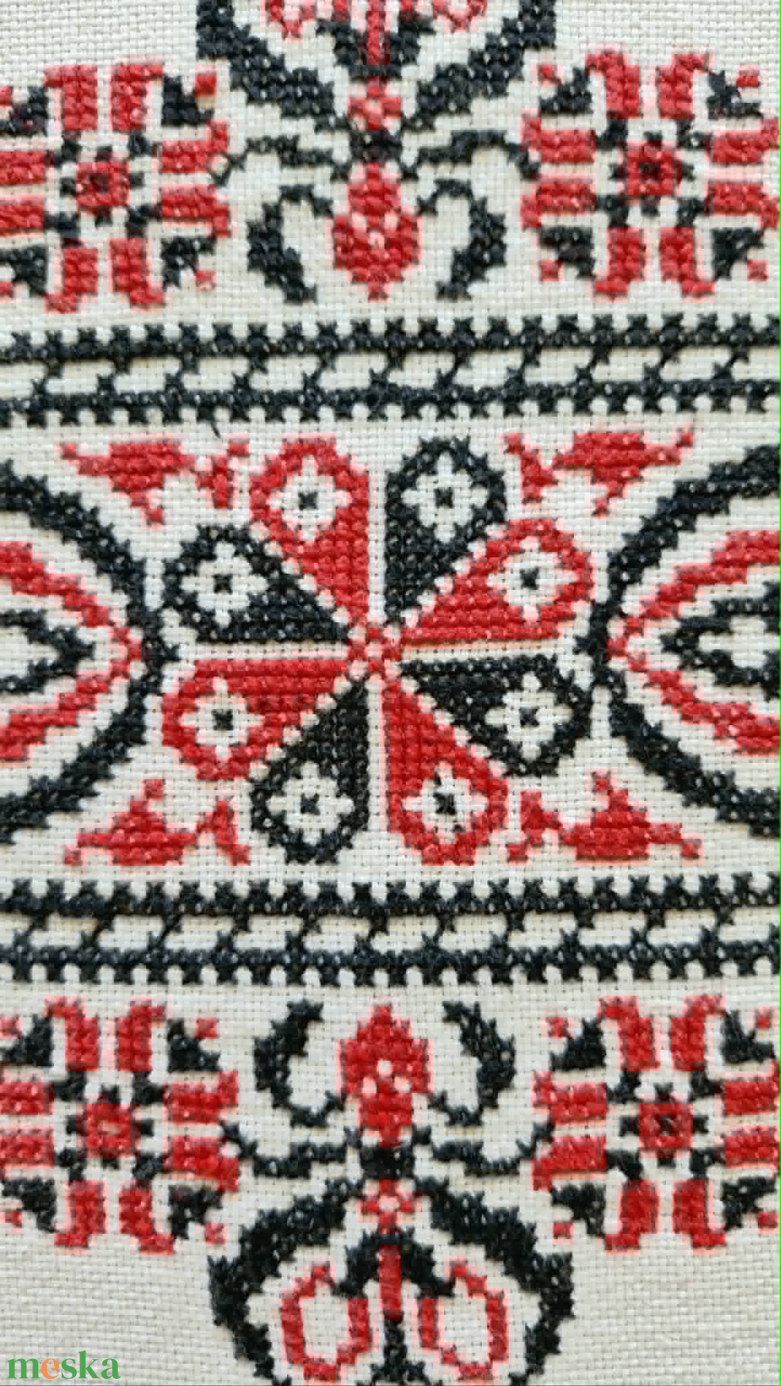 Vintage hímzett azsúros asztali futó panama 90x42 cm - otthon & életmód - lakástextil - abrosz, terítő - asztalfutó - Meska.hu