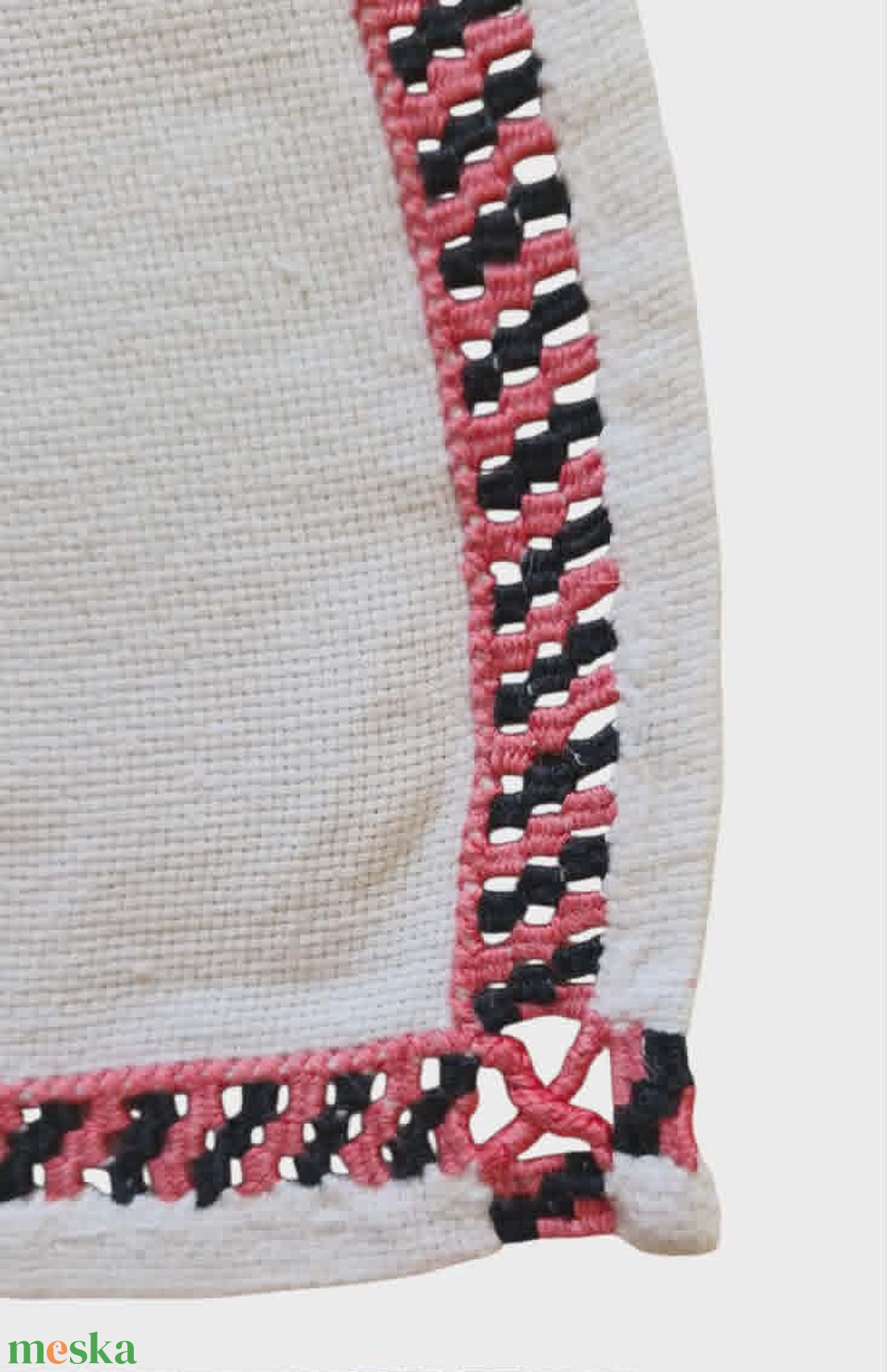 Vintage hímzett azsúros asztali futó panama 90x42 cm - otthon & életmód - lakástextil - abrosz, terítő - asztalfutó - Meska.hu