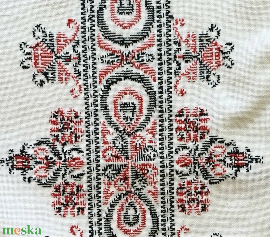 Vintage hímzett azsúros asztali futó panama 90x42 cm - otthon & életmód - lakástextil - abrosz, terítő - asztalfutó - Meska.hu