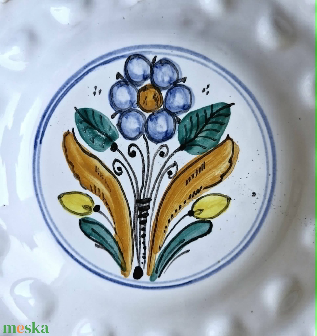 Zsűrizett Népi Iparművészeti Dísztányér Pár � Áttört Peremű Ritkaság (2 db, 20 cm) - otthon & életmód - dekoráció - dísztárgy - Meska.hu