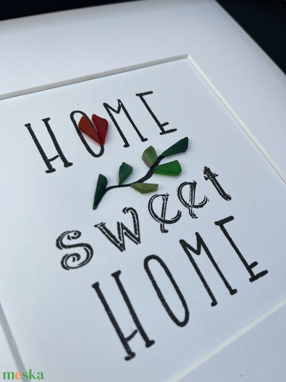 sweet home // üvegmozaik kép keretben - otthon & lakás - dekoráció - kép & falikép - üvegkép - Meska.hu