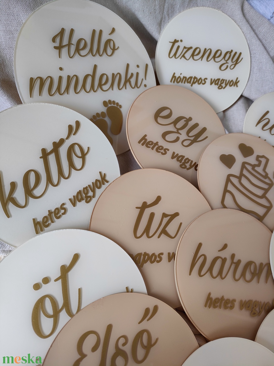 Baba mérföldkő korongok/kártyák szett - ruha & divat - babaruha & gyerekruha - babafotózási ruha és kellék - Meska.hu