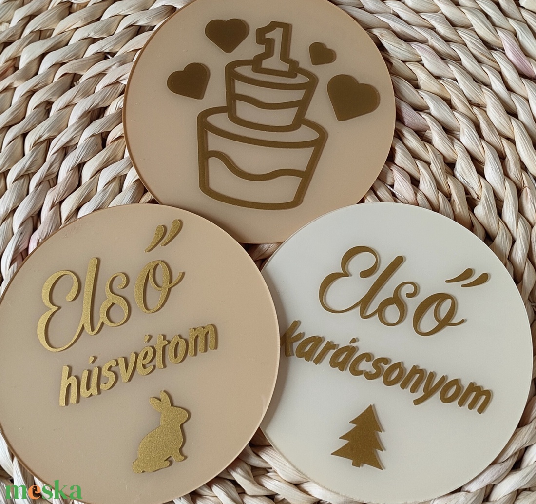 Baba mérföldkő korongok/kártyák szett - ruha & divat - babaruha & gyerekruha - babafotózási ruha és kellék - Meska.hu
