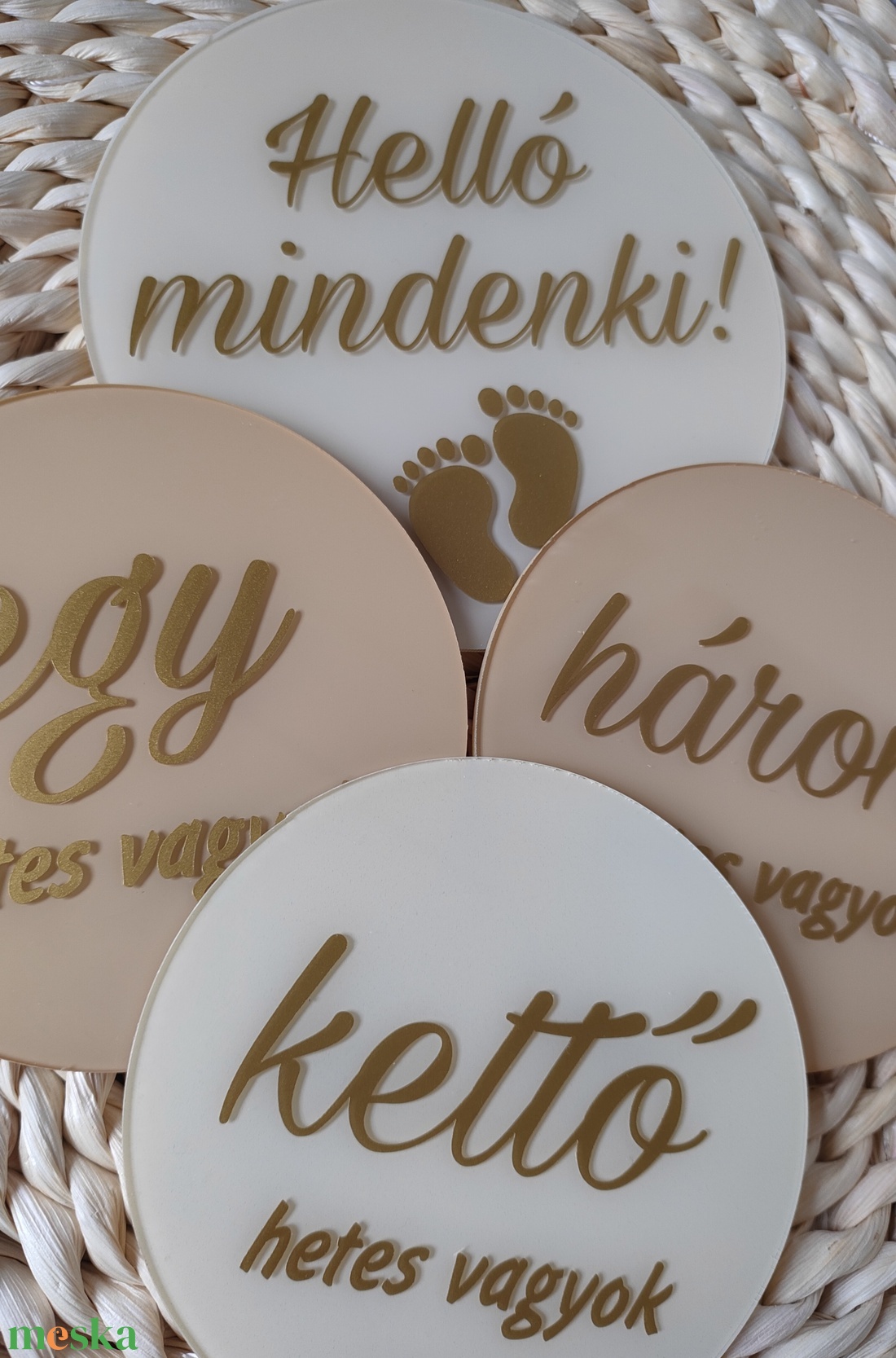 Baba mérföldkő korongok/kártyák szett - ruha & divat - babaruha & gyerekruha - babafotózási ruha és kellék - Meska.hu