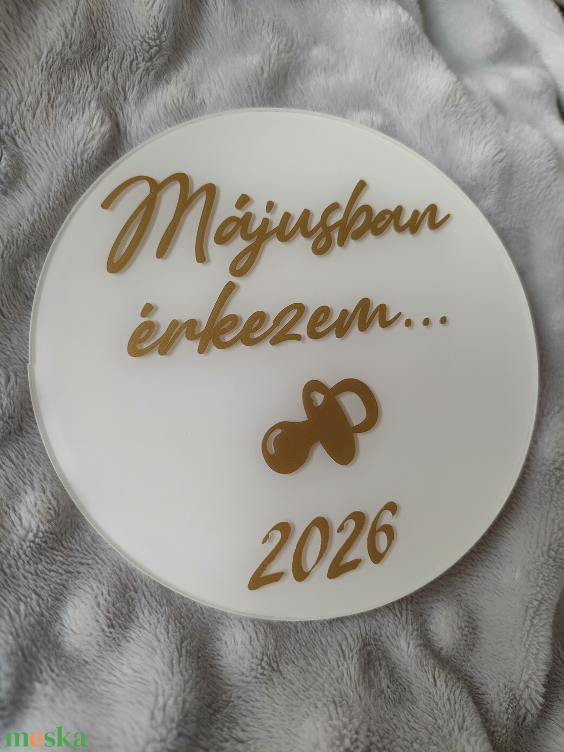 Baba bejelentő dísz, Baba emlékörző, Baba bejelentő korong - játék & sport - babalátogató ajándékcsomag - Meska.hu