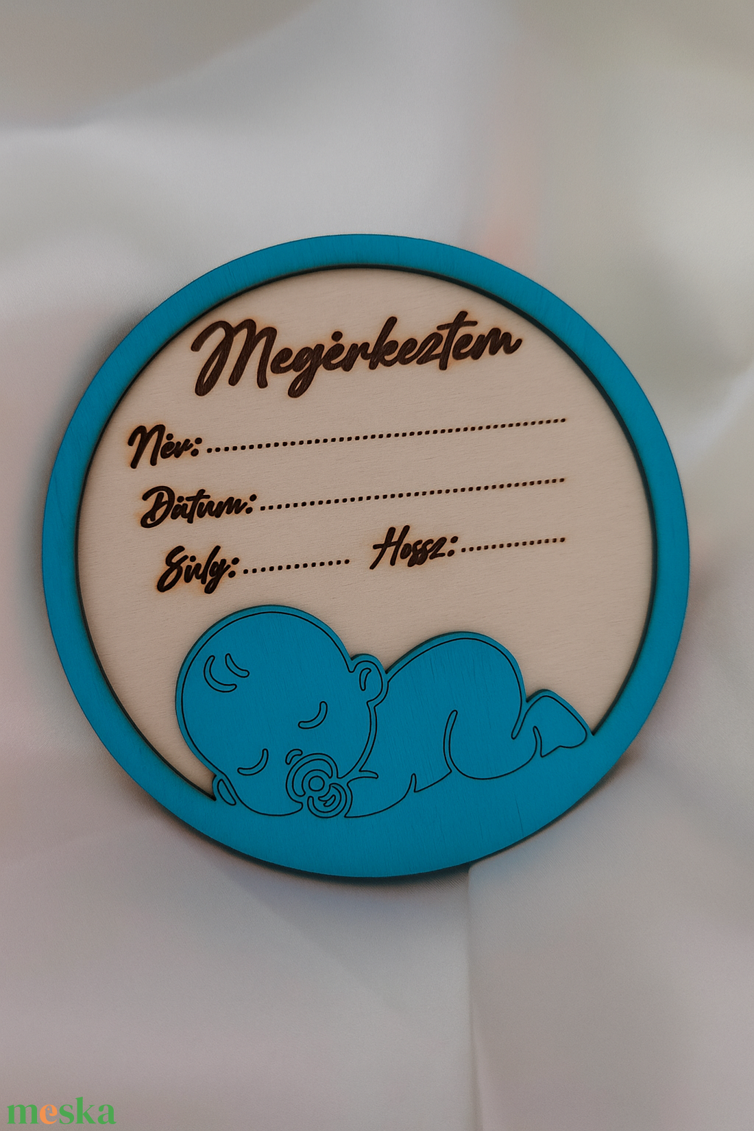 Baba emlékörző, Baba bejelentő korong, baba mérföldkő kártya, újszülött ajándék, babaváró - otthon & életmód - babaszoba, gyerekszoba - babaszoba dekoráció - Meska.hu