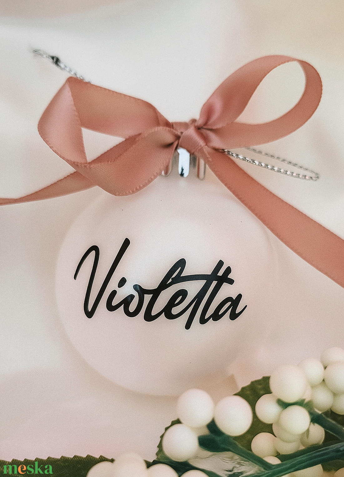 Névre szóló karácsonyi gömb, egyedi karácsonyfa dísz, névre szóló - karácsony - karácsonyi lakásdekoráció - karácsonyfadíszek - Meska.hu