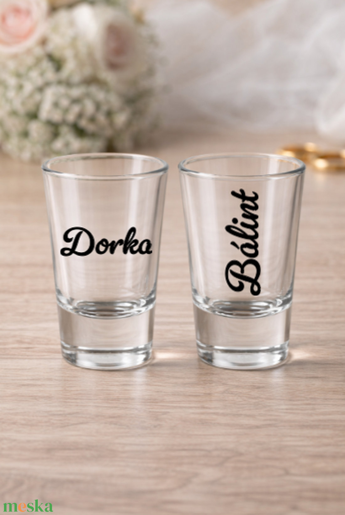 Névre szóló felespohár, pálinkás pohár köszönőajándék, ültető pohár - esküvő - emlék & ajándék - köszönőajándék - Meska.hu