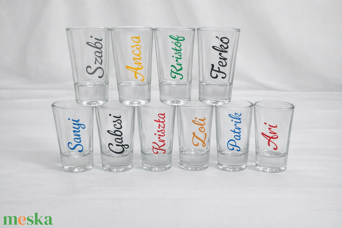 10 db-os Névre szóló felespohár készlet, pálinkás pohár köszönőajándék, ültető pohár - esküvő - emlék & ajándék - köszönőajándék - Meska.hu