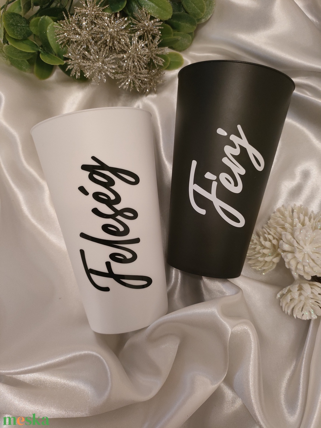 Esküvői Repohár névvel, Egyedi feliratos repohár, Legénybúcsús ajándék, Lánybúcsús ajándék, Esküvői köszönőajándék - esküvő - emlék & ajándék - nászajándék - esküvői pohár, pohárszett - Meska.hu