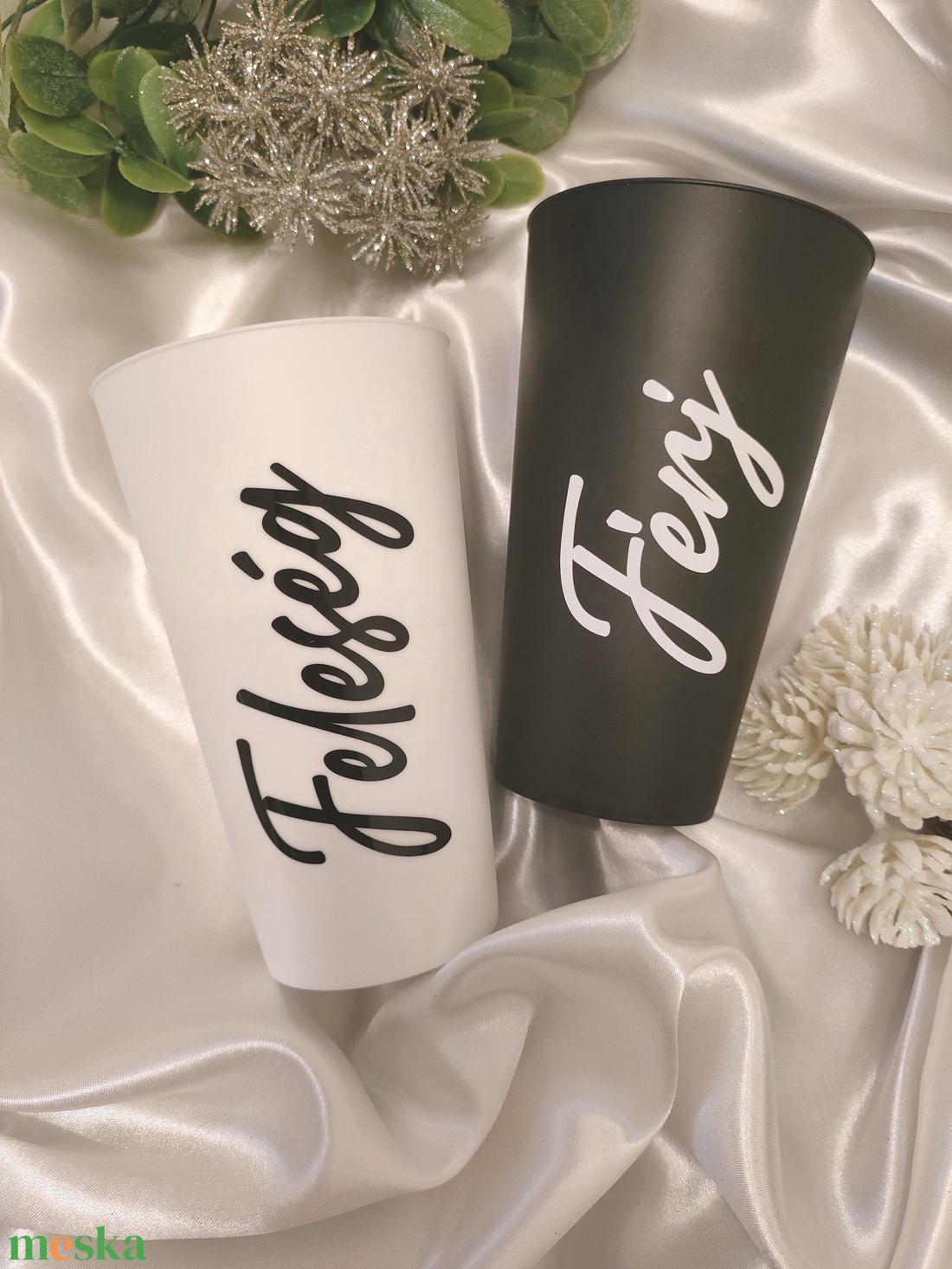 Esküvői Repohár névvel, Egyedi feliratos repohár, Legénybúcsús ajándék, Lánybúcsús ajándék, Esküvői köszönőajándék - esküvő - emlék & ajándék - nászajándék - esküvői pohár, pohárszett - Meska.hu