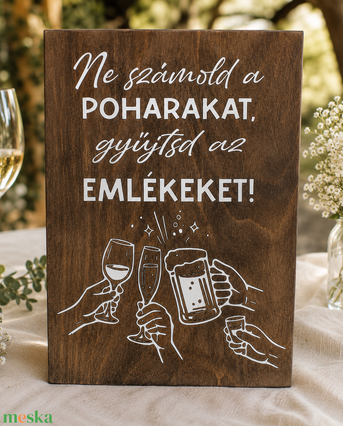 Lakodalmas tábla , esküvői fa tábla - rétegelt lemez tábla - Italos tábla, esküvői tábla - esküvő - dekoráció - tábla & jelzés - Meska.hu
