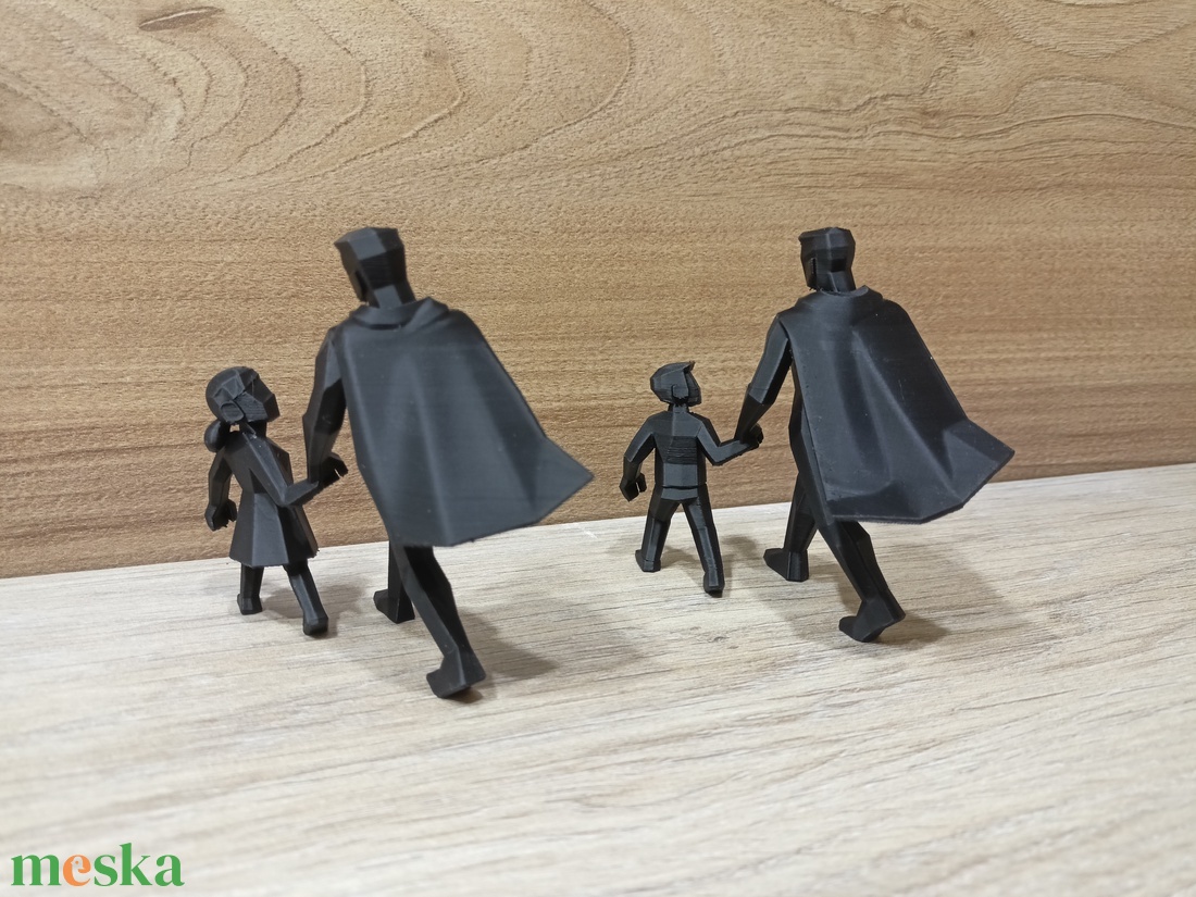 Hős Apa Sétál a Fiával/Lányával 3D Nyomtatott Apák napi Ajándék PLA Szobrocska Fekete, Fehér, Szürke - otthon & életmód - dekoráció - asztal és polc dekoráció - könyvszobor - Meska.hu