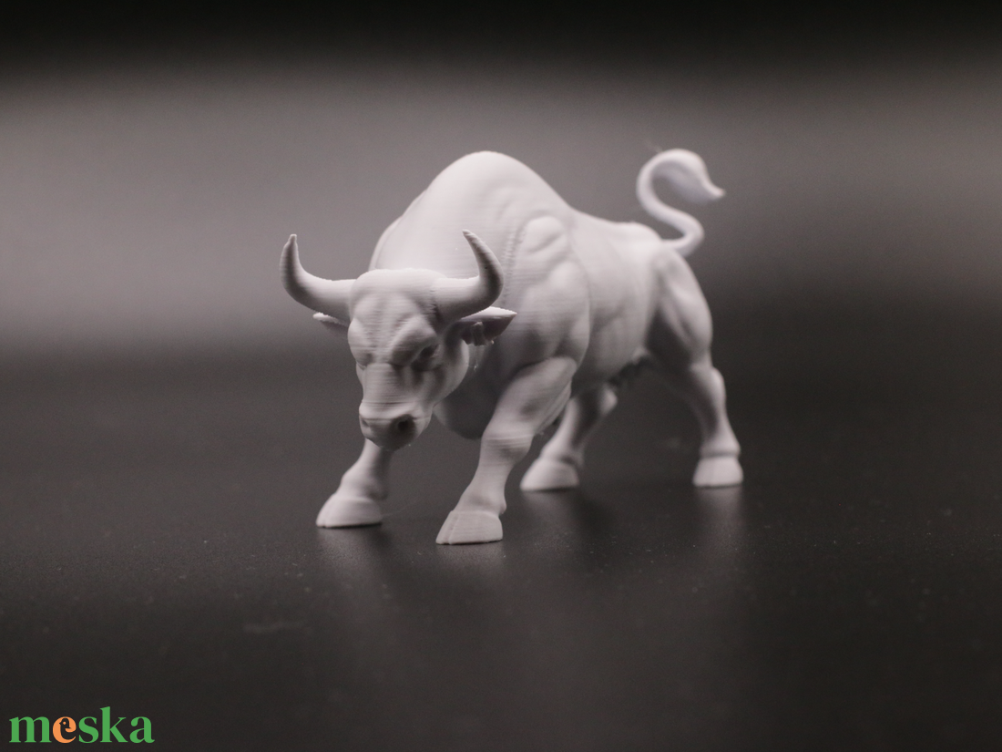 3D nyomtatott Wall Street bika szobor - Dísz, ajándék, pénzügyi szimbólum (3 méretben) - otthon & életmód - dekoráció - asztal és polc dekoráció - könyvszobor - Meska.hu