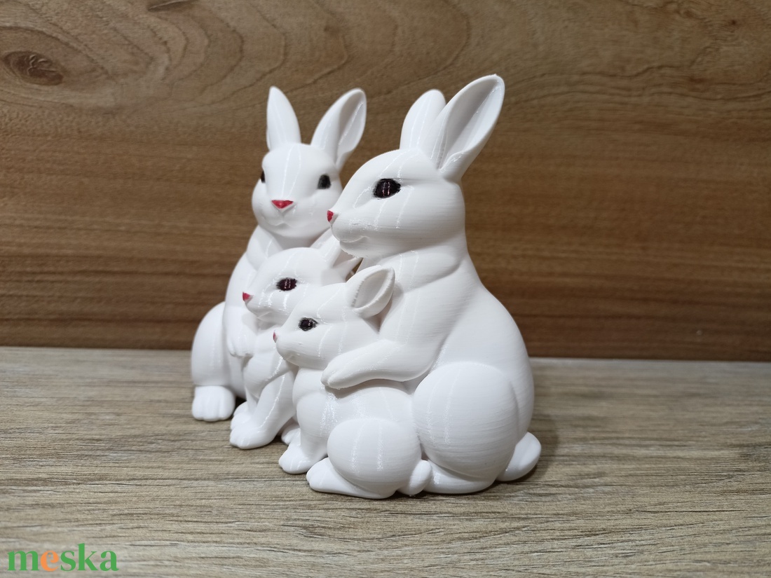 3D nyomtatott nyuszi család  - ünnepi díszek, dekorációk - húsvéti díszek és dekorációk - húsvéti asztaldíszek - Meska.hu